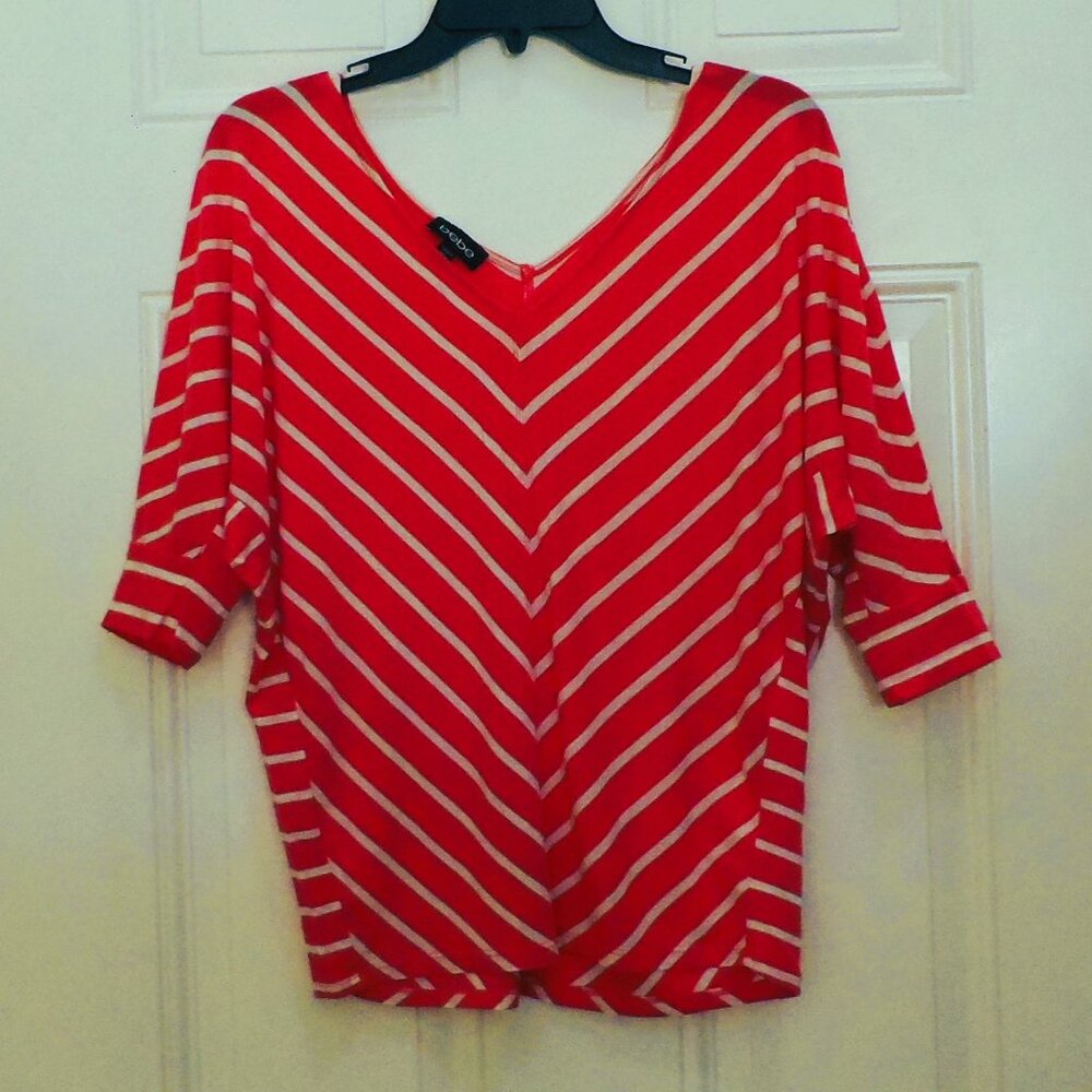 BEBE- Vintage  3/4 length sleeve striped shirt. Size S